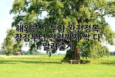 🌍 해외증시 투자 완전정복! 장점부터 전략까지 싹 다 알려줄게! 🚀