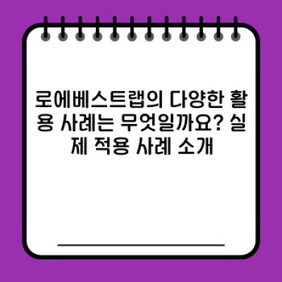 로에베스트랩 완벽 가이드: 궁금증 해소와 활용 전략