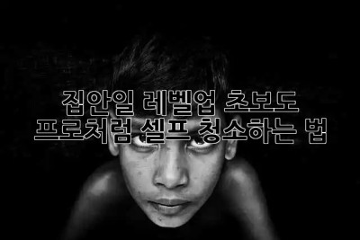 ✨ 집안일 레벨업! 초보도 프로처럼 셀프 청소하는 법 🧹
