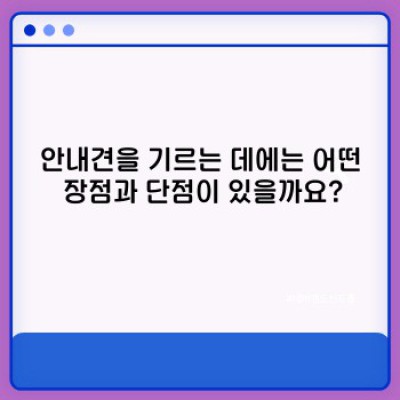 안내견: 시각장애인의 삶의 동반자, 장점과 단점, 그리고 훈련 과정까지 완벽 분석