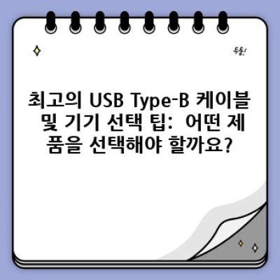 USB Type-B 완벽 가이드: 종류, 속도, 호환성, 그리고 최고의 선택