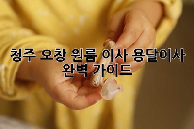 청주 오창 원룸 이사? 용달이사 완벽 가이드!