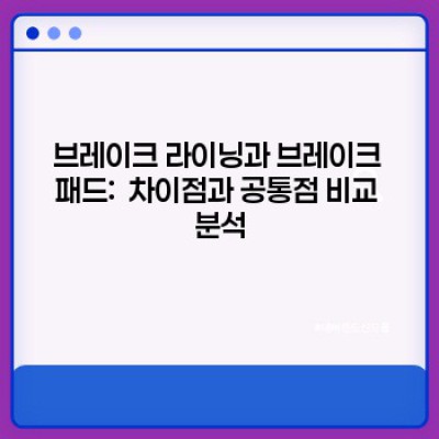 브레이크 라이닝 요약정보 우선 확인: 삐걱거림? 급제동 불안? 원인과 해결책 완벽 가이드
