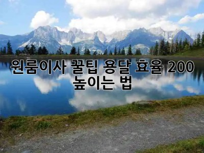 원룸이사 꿀팁🍯 용달 효율 200% 높이는 법!